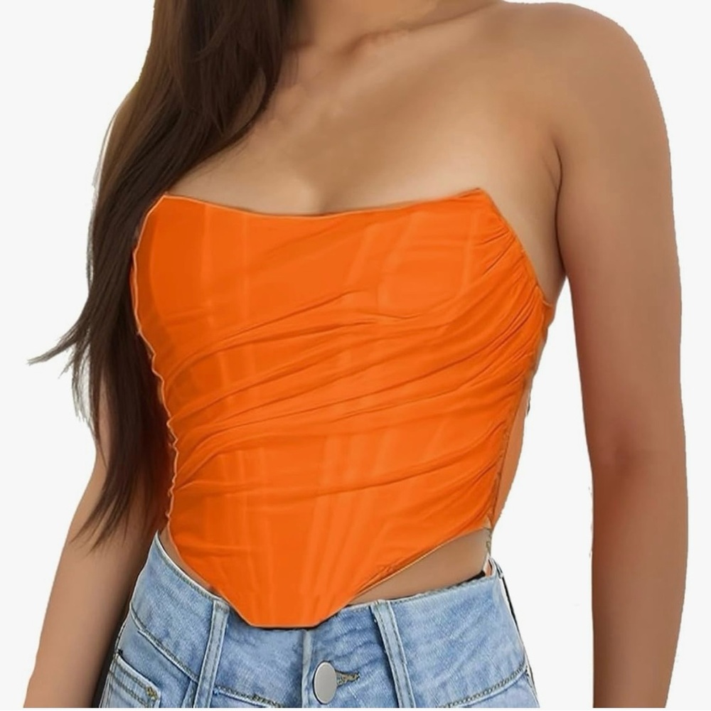 Bright Orange Corset  Top